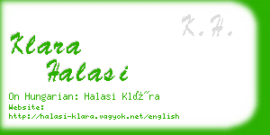 klara halasi business card